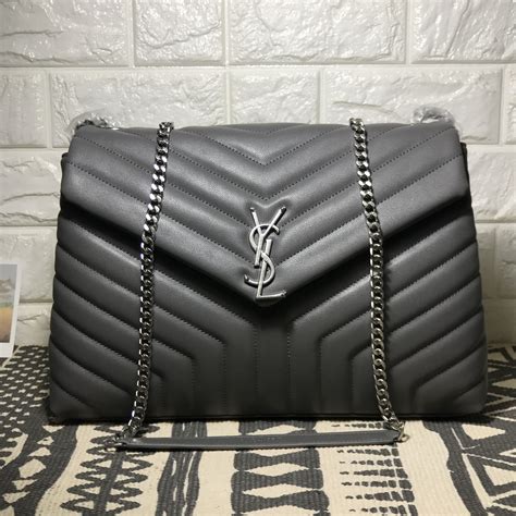 white ysl bag silver chain|YSL quilted shoulder bag.